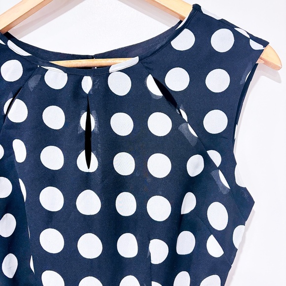 LORI M COLLECTION Black & White Polka Dot Fit & Flare Dress | Small * - Picture 4 of 6